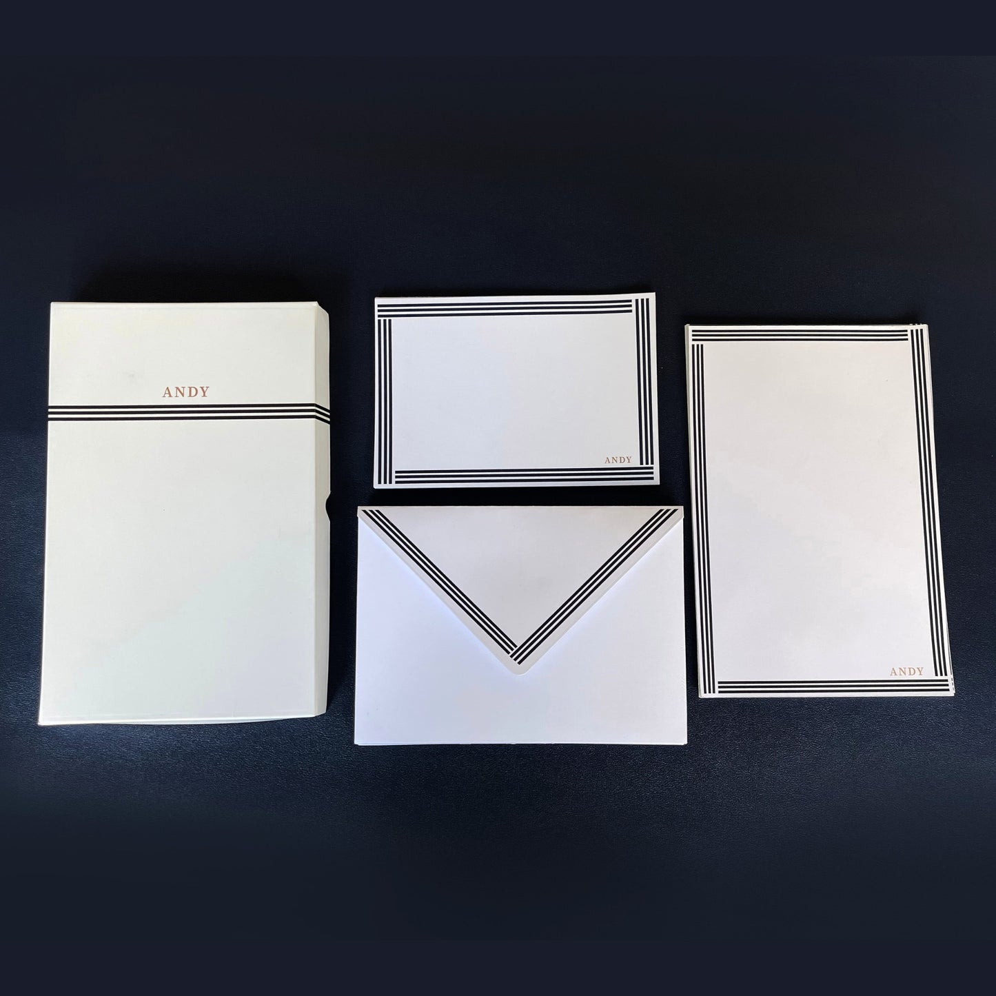 Navy Lines Stationary Set