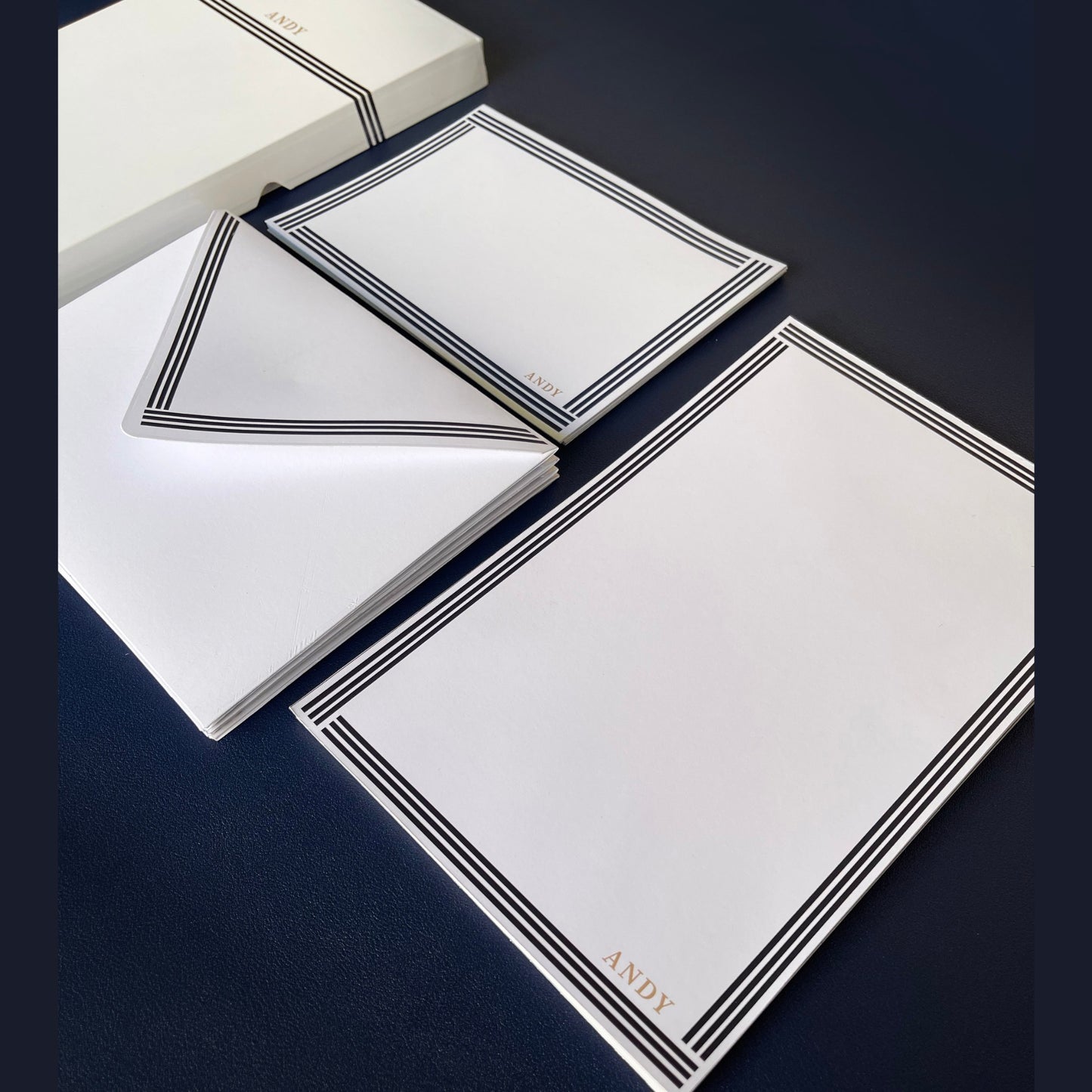 Navy Lines Stationary Set