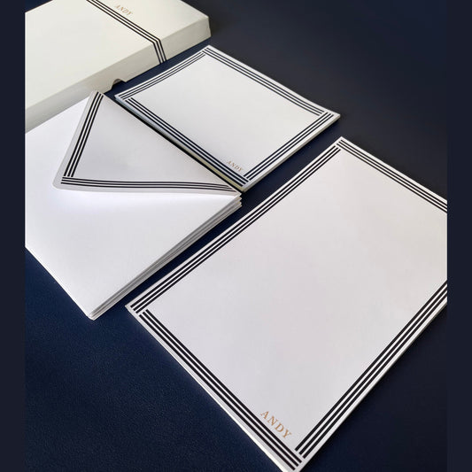 Navy Lines Stationary Set