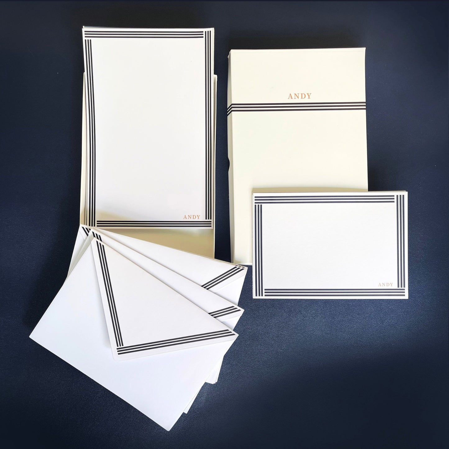 Navy Lines Stationary Set